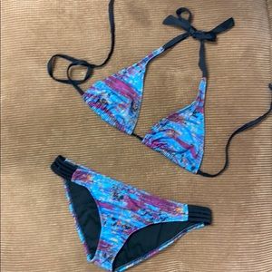 Oakley Candy Stripe Womens two piece bathing suit